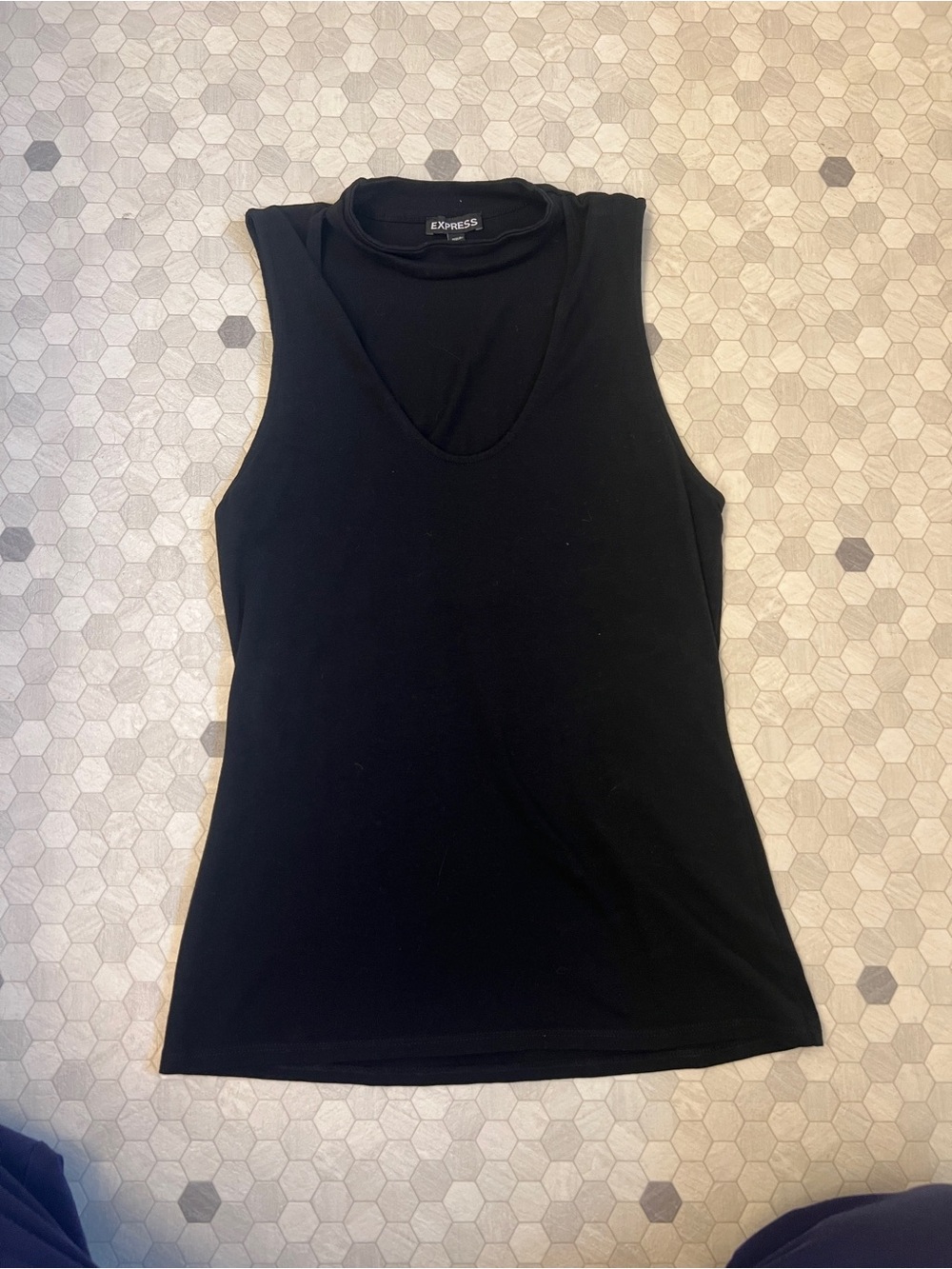 Express Black Choker Neck Cutout Sleeveless Tank Top Size M